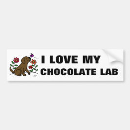 Choklad Labrador & grönt Bildekal