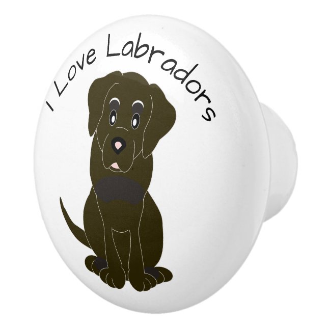 Choklad Labrador Hund Design Knopp (Höger)