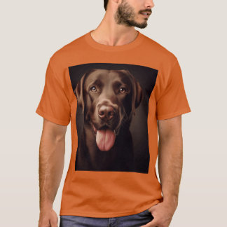 Choklad Labrador Hund Porträtt familj T Shirt