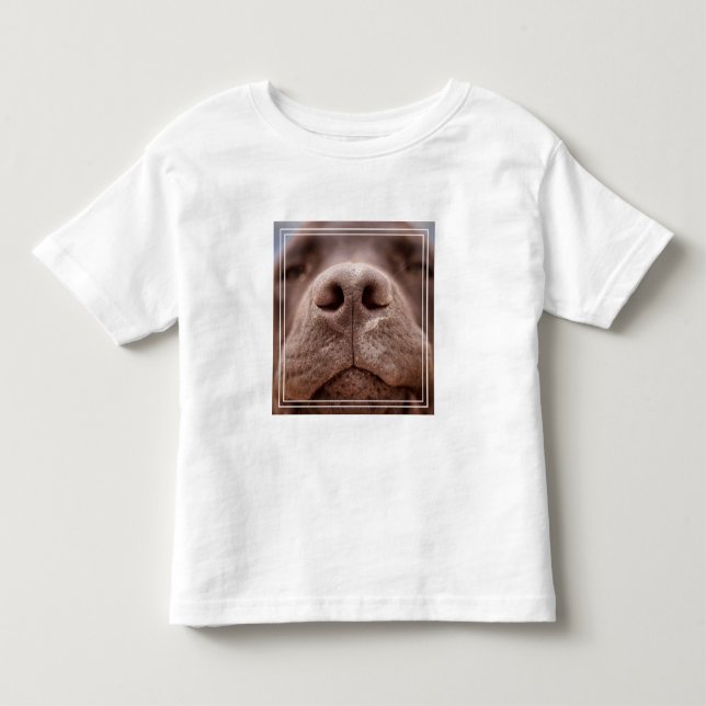 Choklad Labrador Nose Closeup T Shirt (Framsida)