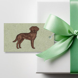Choklad Labrador Retriever Brun Lab Hund Grön Presentetikett