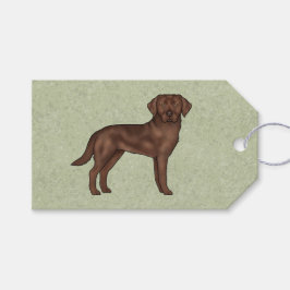 Choklad Labrador Retriever Brun Lab Hund Grön Presentetikett