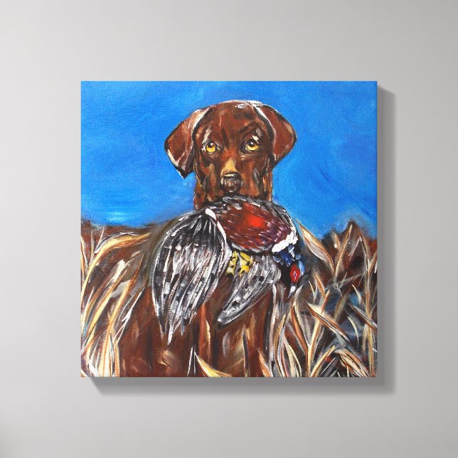 CHOKLAD LABRADOR RETRIEVER CANVASTRYCK (Framsida)