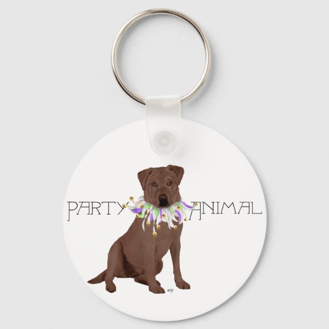 Choklad Labrador Retriever-fest Nyckelring (Framsida)