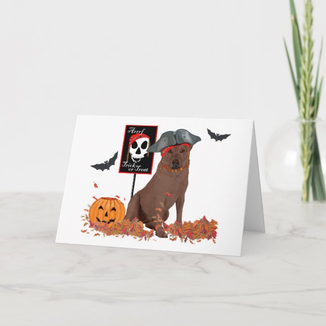 Choklad Labrador Retriever Halloween Kort (Framsida)
