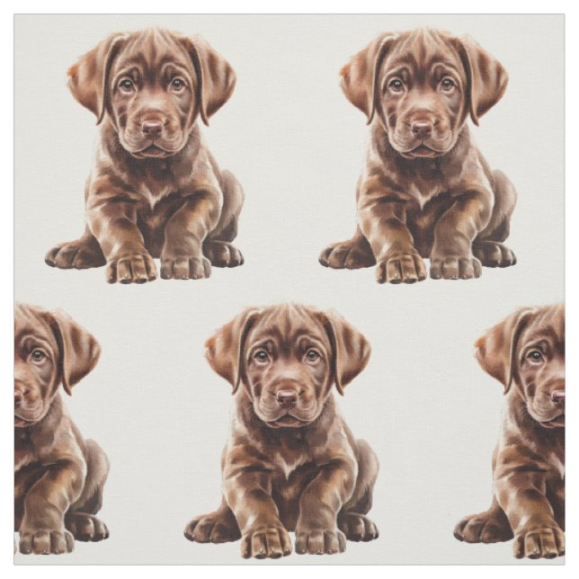 Choklad Labrador Retriever Hund  Tyg (Provkarta)