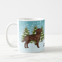 Choklad Labrador Retriever Jul Anpassat Namn Kaffemugg