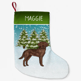 Choklad Labrador Retriever Jul Anpassat Namn Liten Julstrumpa