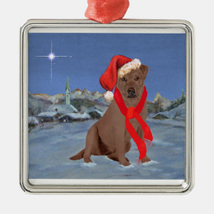 Choklad Labrador Retriever Jul Julgransprydnad Metall