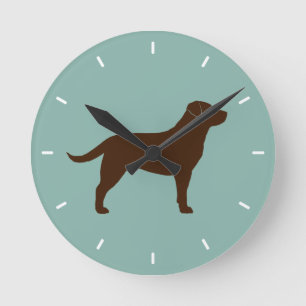 Choklad Labrador Retriever Silhuett Rund Klocka