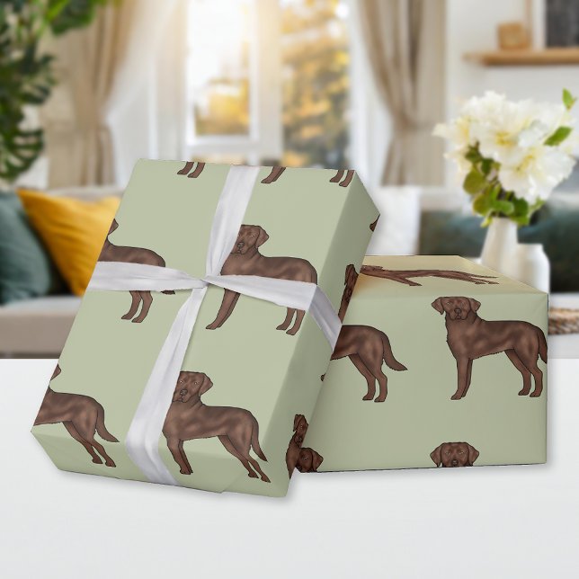 Choklad Labrador Retriever Söt Lab Hund Mönster Presentpapper (Skapare uppladdad)