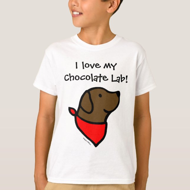 Choklad Labrador & Scarftecknad Tee (Framsida)