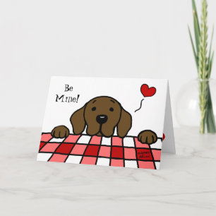 Choklad Labrador som håller ögonen på dig valentin Helgkort
