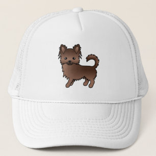 Choklad Lång Päls Chihuahua Söt Tecknad Hund Keps