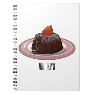 Choklad lava tårta serieillustration anteckningsbok