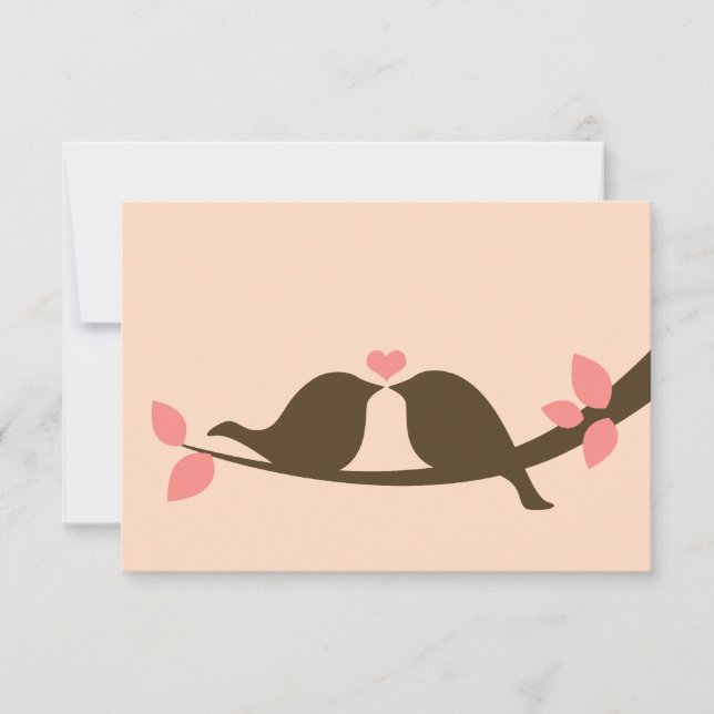Choklad Love birds Bröllop OSA Kort (Framsida)
