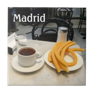 choklad lurar churros belägger med tegel kakelplatta