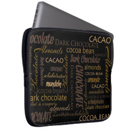 Choklad, mandelar och mörk chokladtextdesign laptop fodral
