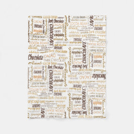 Choklad, mandelar och mörkt chokladordmoln fleecefilt