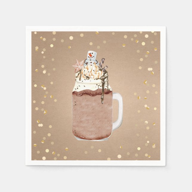 Choklad Masonburk Milkshake Julfest Pappersservett (Framsidan)