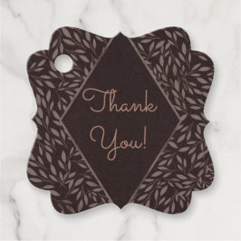 Choklad Mauve Rosa Blad Botanisk Bröllop Gåvor Etiketter