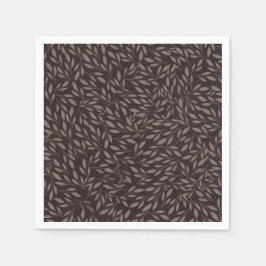 Choklad Mauve Rosa Blad Botanisk Bröllop Pappersservett