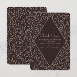 Choklad Mauve Rosa Blad Botanisk Tack Inbjudningar