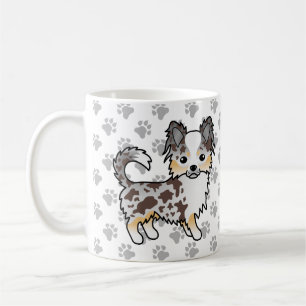 Choklad Merle Lång Päls Chihuahua Hund & Tassar Kaffemugg