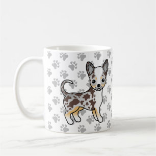 Choklad Merle Slät Päls Chihuahua Hund & Tassar Kaffemugg