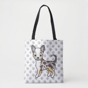 Choklad Merle Slät Päls Chihuahua Hund & Tassar Tygkasse