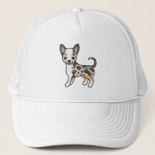 Choklad Merle Slät Päls Chihuahua Tecknad Hund Keps