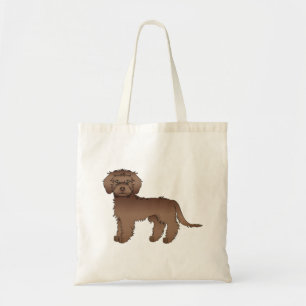 Choklad Mini Goldendoodle Söt Tecknad Hund Tygkasse