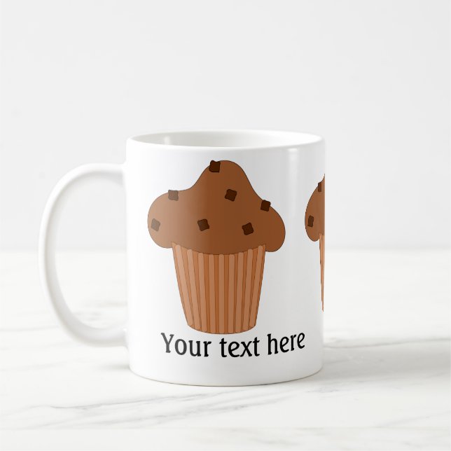 Choklad-muffin: Lägg till text Kaffemugg (Vänster)