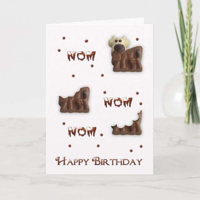 Choklad Nom Nom Birthday Greeting Card Kort (Framsida)