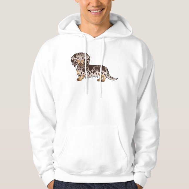 Choklad och äppeläpple, lång lucka, Hund Hoodie (Framsida)