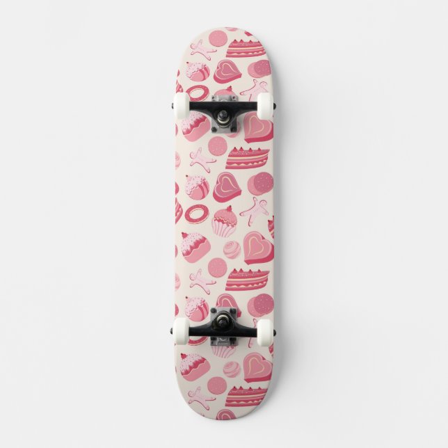 Choklad- och bakelsemönster 2 skateboard bräda 21,5 cm (Framsida)