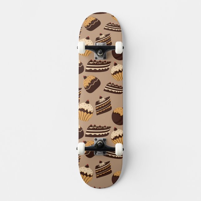 Choklad- och bakelsemönster 3 skateboard bräda 21,5 cm (Framsida)