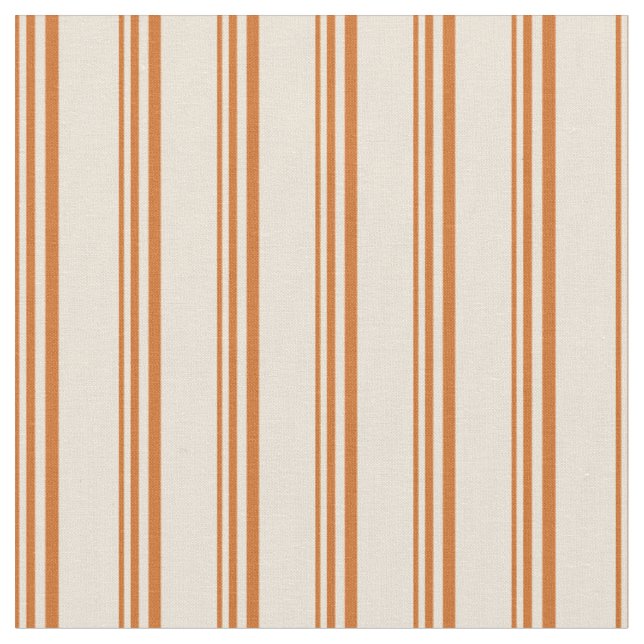 Choklad och Bisque Färgad Rand Mönster Tyg (Närbild)