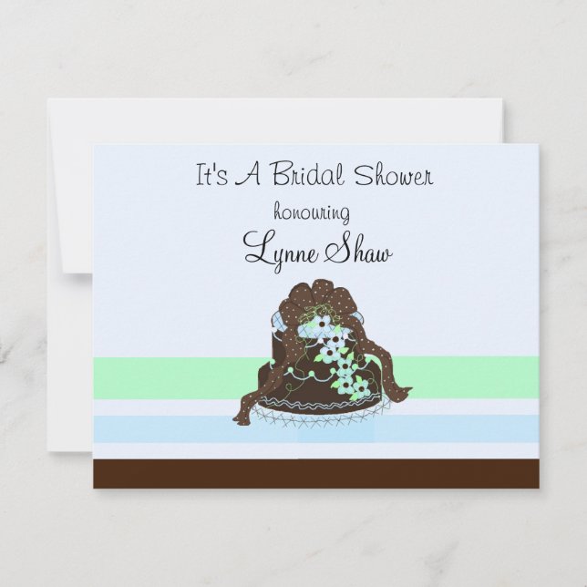 Choklad och blå Inbjudningskort för möhippan (Framsida)