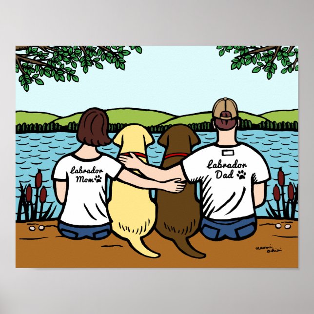 Choklad och Gult Labradors Parents Poster (Framsidan)