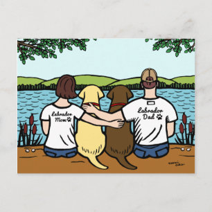 Choklad och Gult Labradors Parents Vykort