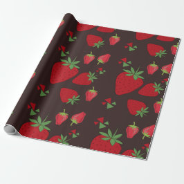 choklad och jordgubbsmönster presentpapper