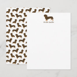 Choklad och Tan Dachshund Anteckningskort