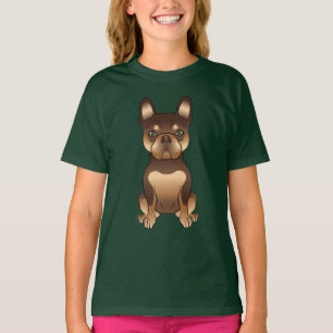 Choklad Och Tan Fransk Bulldog Söt Tecknad Hund T Shirt