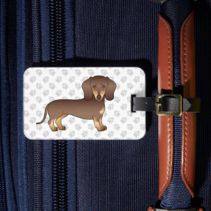 Choklad Och Tan Kort Här Dachshund & Tassar Bagagebricka