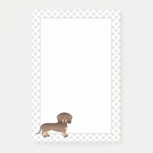 Choklad Och Tan Kort Här Dachshund & Tassar Post-it Block