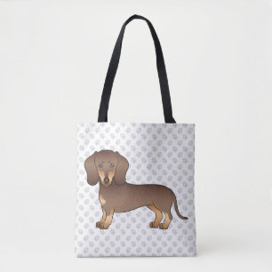 Choklad Och Tan Kort Här Dachshund & Tassar Tygkasse