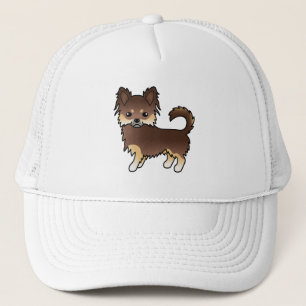Choklad Och Tan Lång Päls Chihuahua Tecknad Hund Keps