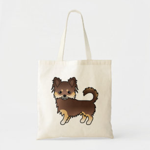 Choklad och tan Long Jacka Chihuahua Hund Tygkasse