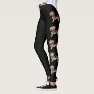 Choklad Och Tanfläckig Korthårig Dachshund Hundar Leggings